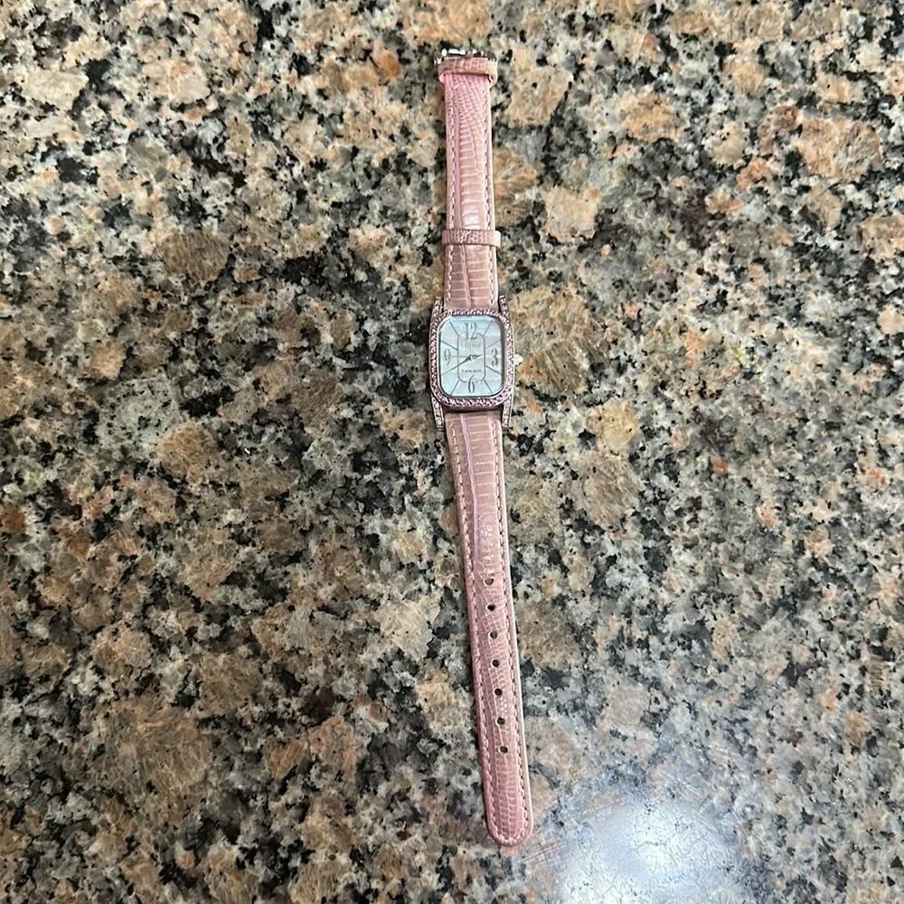 Vintage Sterling Silver Ecclissi Watch pink diamond design